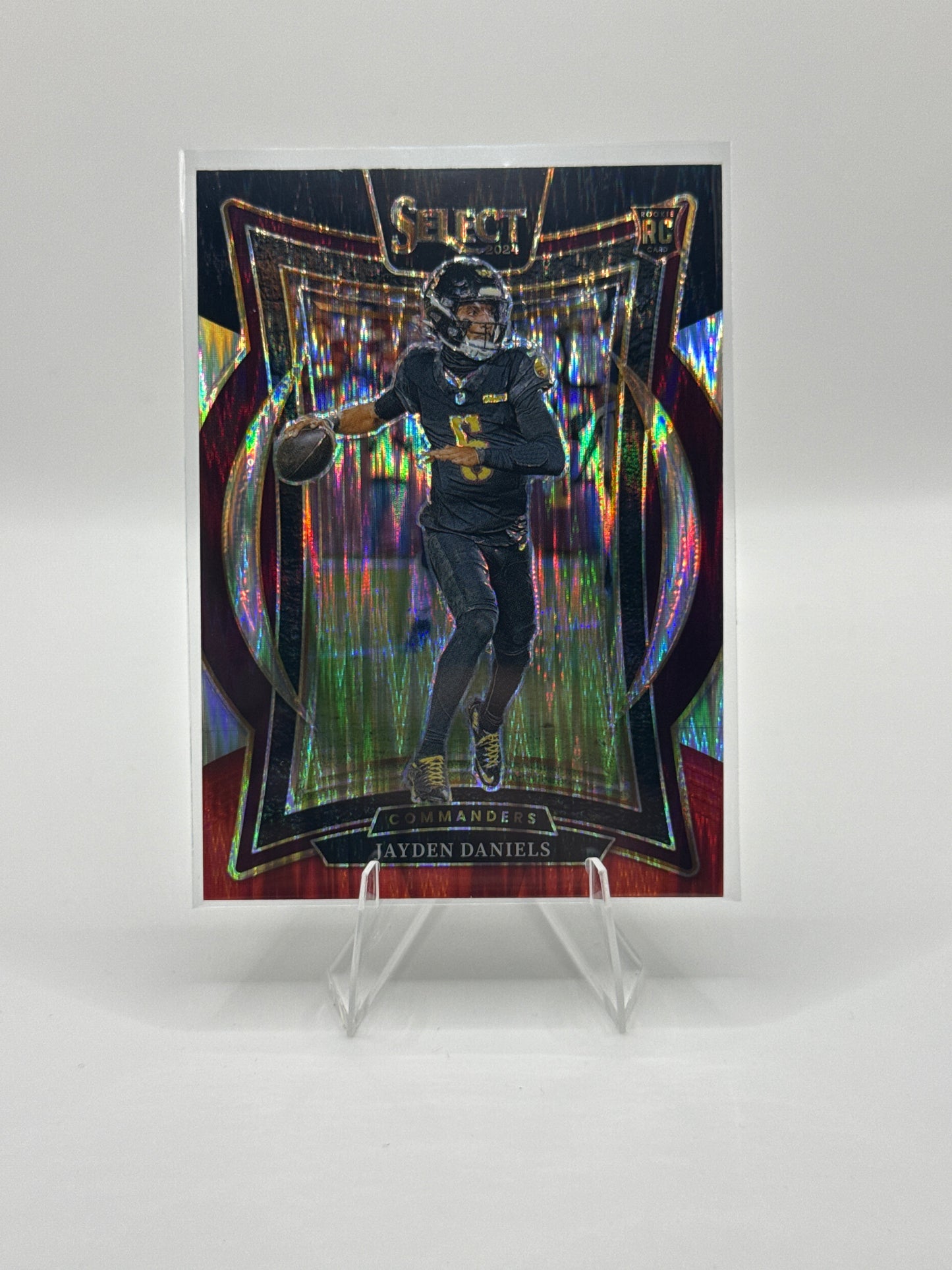 Jayden Daniels (Rookie) #26 Red Black Prizm Shock Concourse Level