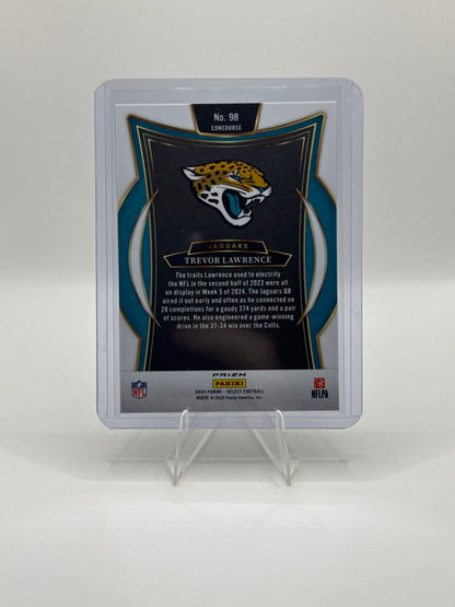 Trevor Lawrence #98 Green Yellow Prizm Shock Concourse Level 2024 Panini - Select Football