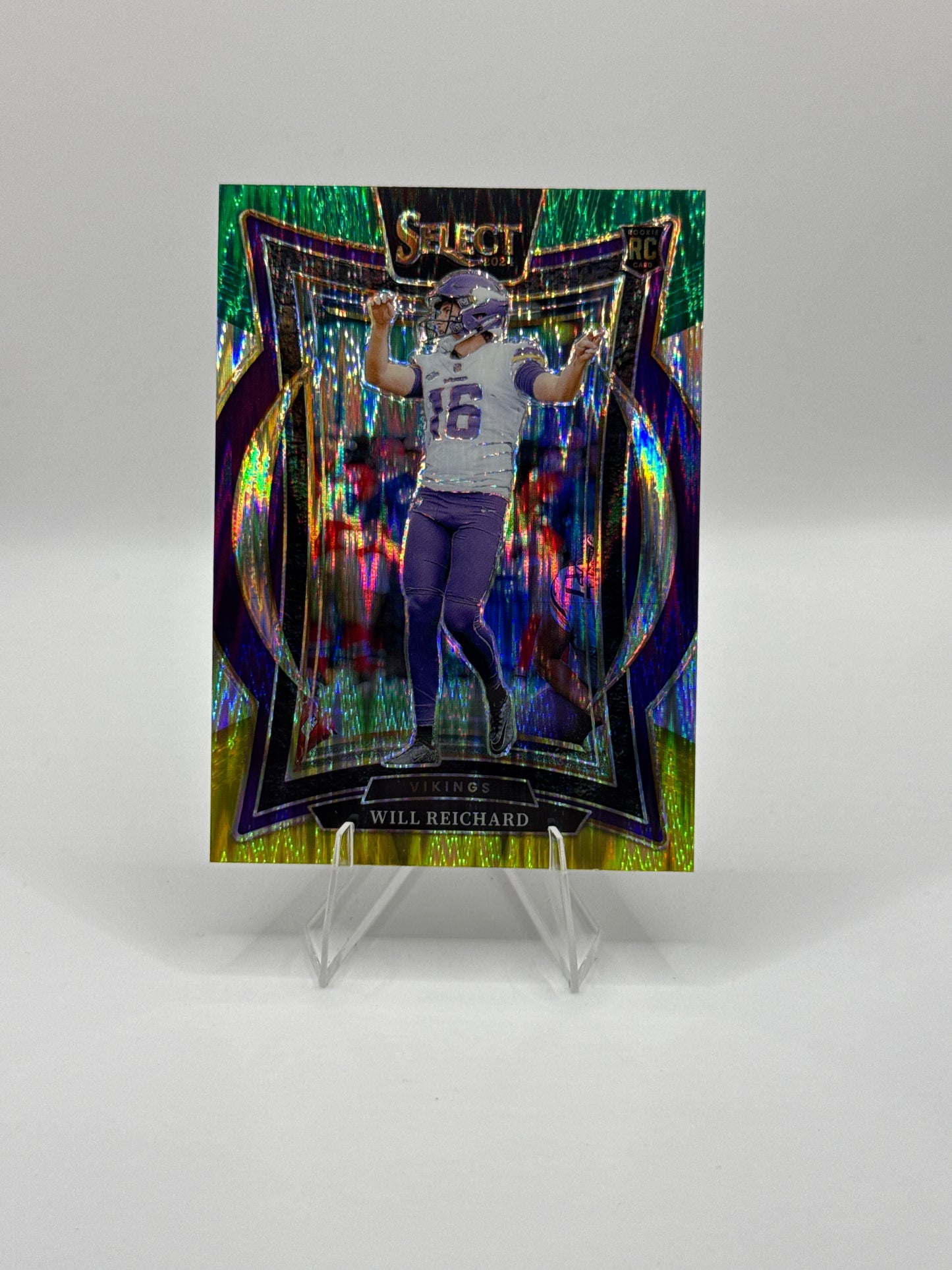 Will Reichard (Rookie) #21 Green Yellow Prizm Shock Concourse Level 2024 Panini - Select Football