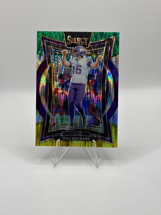 Will Reichard (Rookie) #21 Green Yellow Prizm Shock Concourse Level 2024 Panini - Select Football