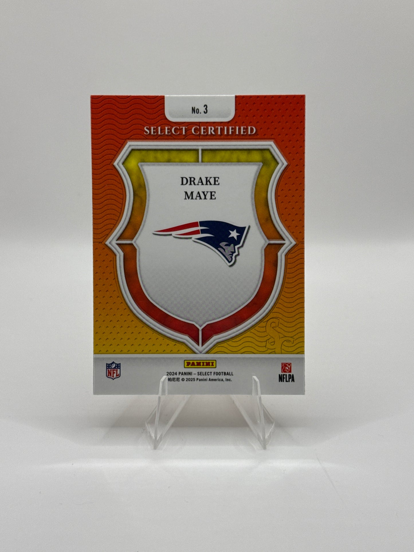 Drake Maye (Rookie) #3 Select Certified