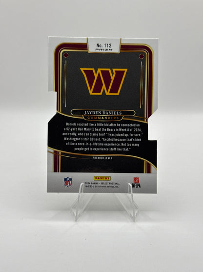 Jayden Daniels (Rookie) #112 Silver Prizm Die-Cut Premier Level 2024 Panini - Select Football