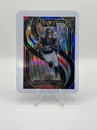 Rome Odunze (Rookie) #136 Red Blue Prizm Shock 2024 Panini - Select Football