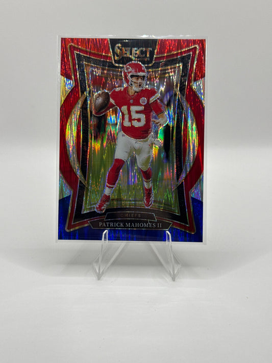 Patrick Mahomes #33 Red Blue Prizm Shock Concourse Level 2024 Panini - Select Football