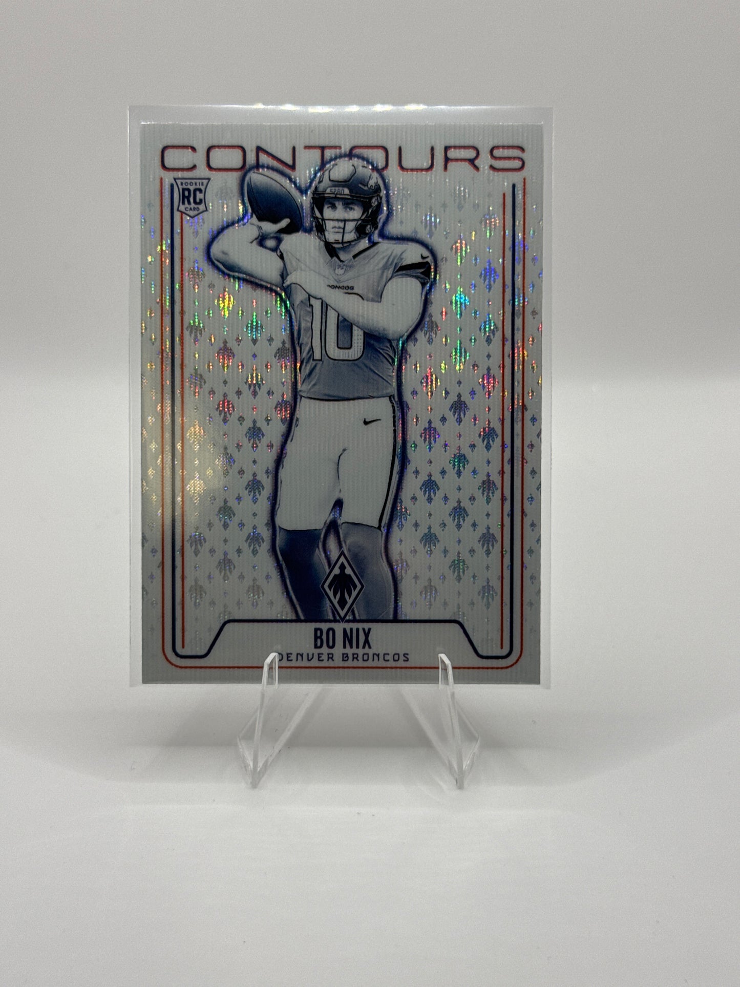 Bo Nix (Rookie) #CON-BNX Contours White Shimmer