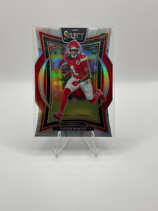 Xavier Worthy (Rookie) #32 Silver Prizm Die-Cut Concourse Level