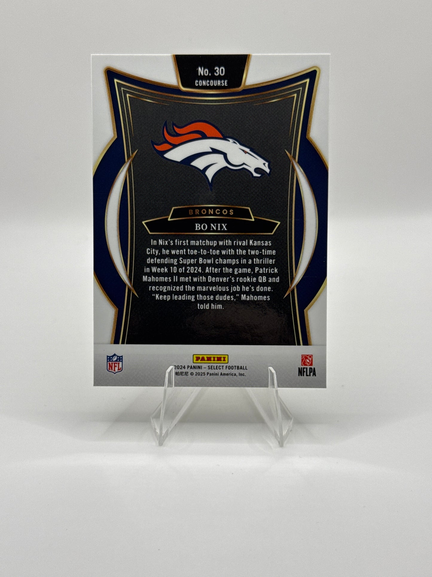 Bo Nix (Rookie) #30 Concourse Level 2024 Panini - Select Football