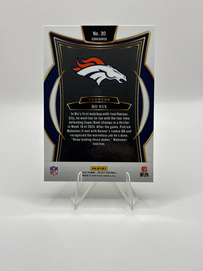 Bo Nix (Rookie) #30 Concourse Level 2024 Panini - Select Football