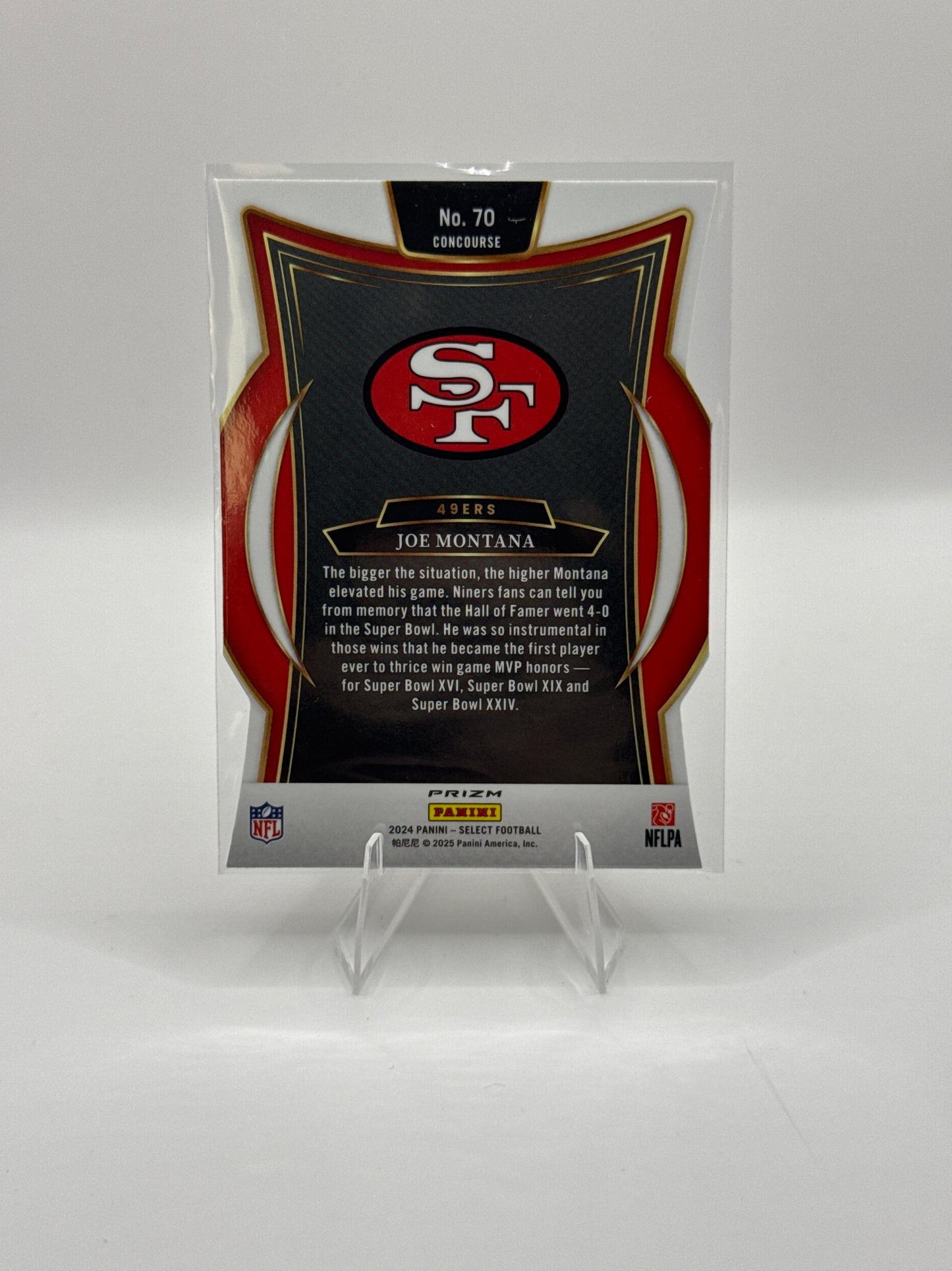 Joe Montana #70 Silver Prizm Die-Cut 2024 Panini - Select Football