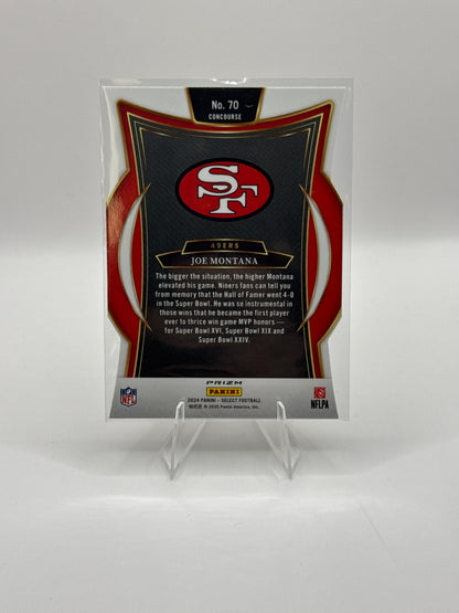 Joe Montana #70 Silver Prizm Die-Cut 2024 Panini - Select Football