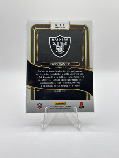 Brock Bowers (Rookie) #118 Red Blue Prizm Shock Premier Level 2024 Panini - Select Football