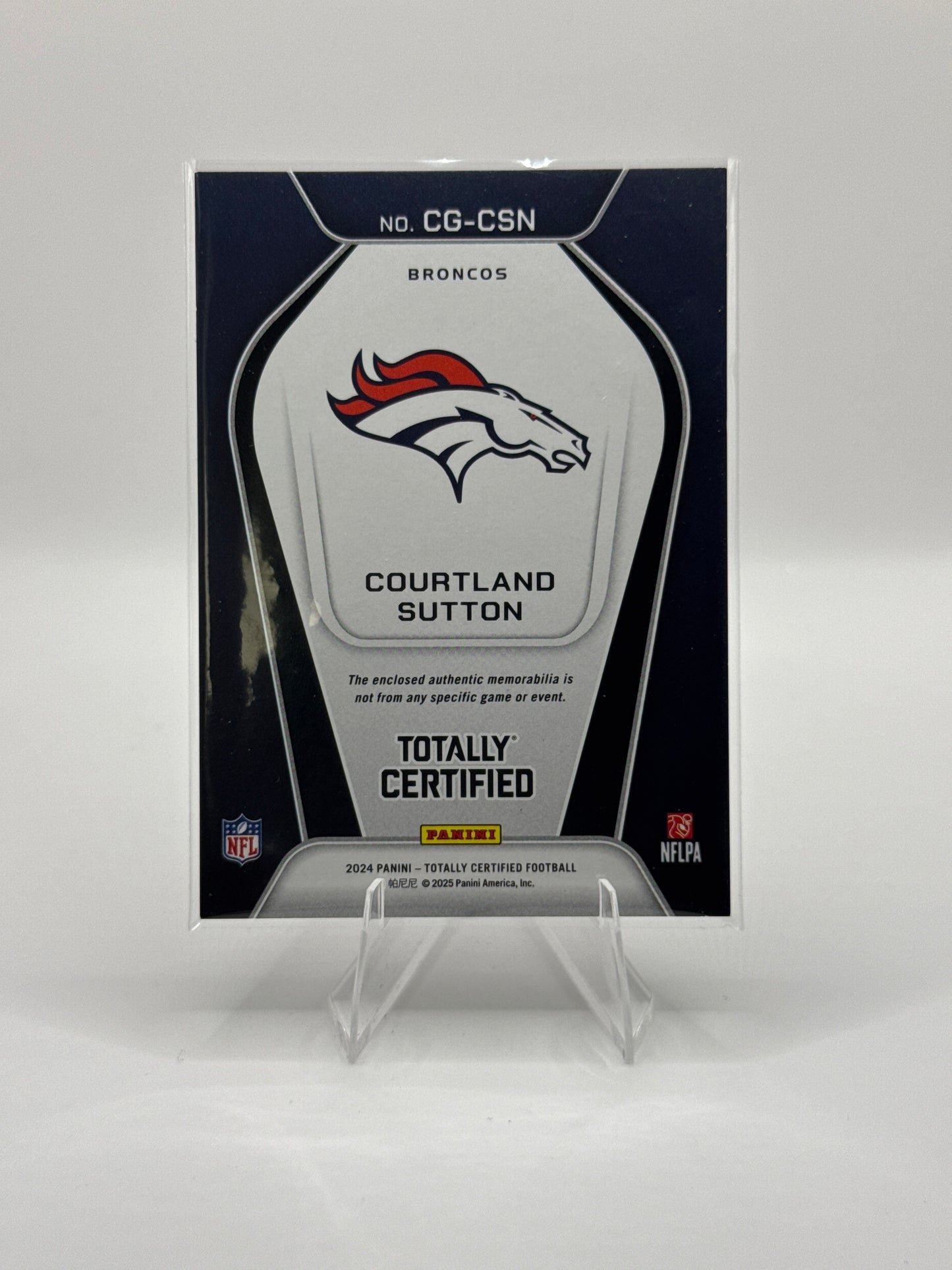 Courtland Sutton #CG-CSN Certified Gamers 2024 Totally Certified Football