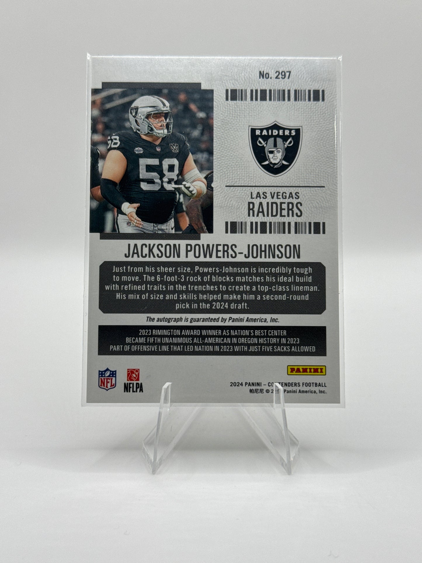 Jackson Powers-Johnson (Rookie) #297 Green Rookie Ticket Autograph