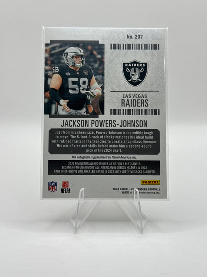 Jackson Powers-Johnson (Rookie) #297 Green Rookie Ticket Autograph