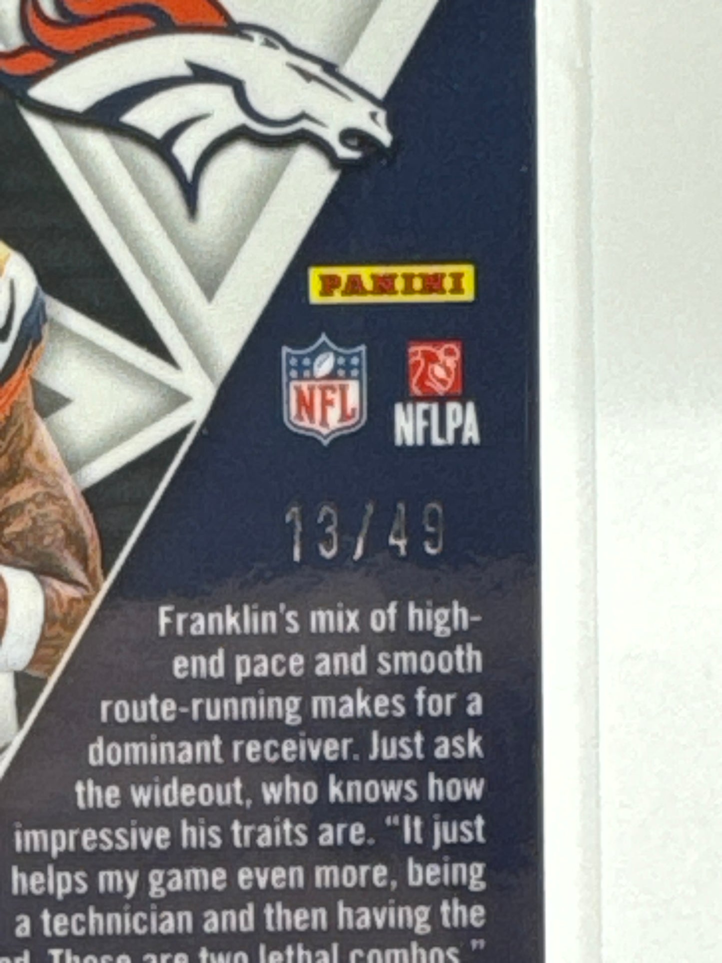 Troy Franklin Rising Rookies #RRAJ-TFN Tri-Colored Patch Autograph 13/49