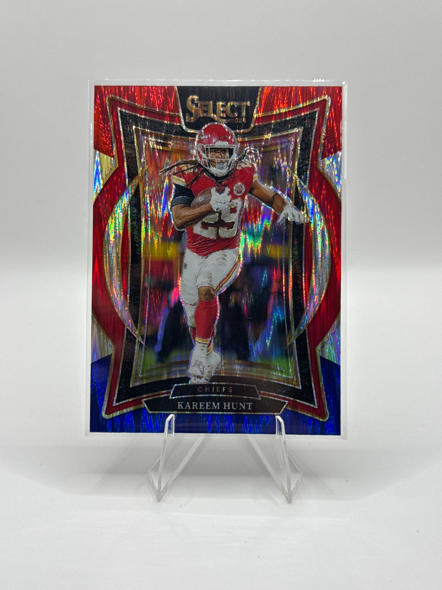 Kareem Hunt #75 Red Blue Prizm Shock Concourse Level 2024 Panini - Select Football