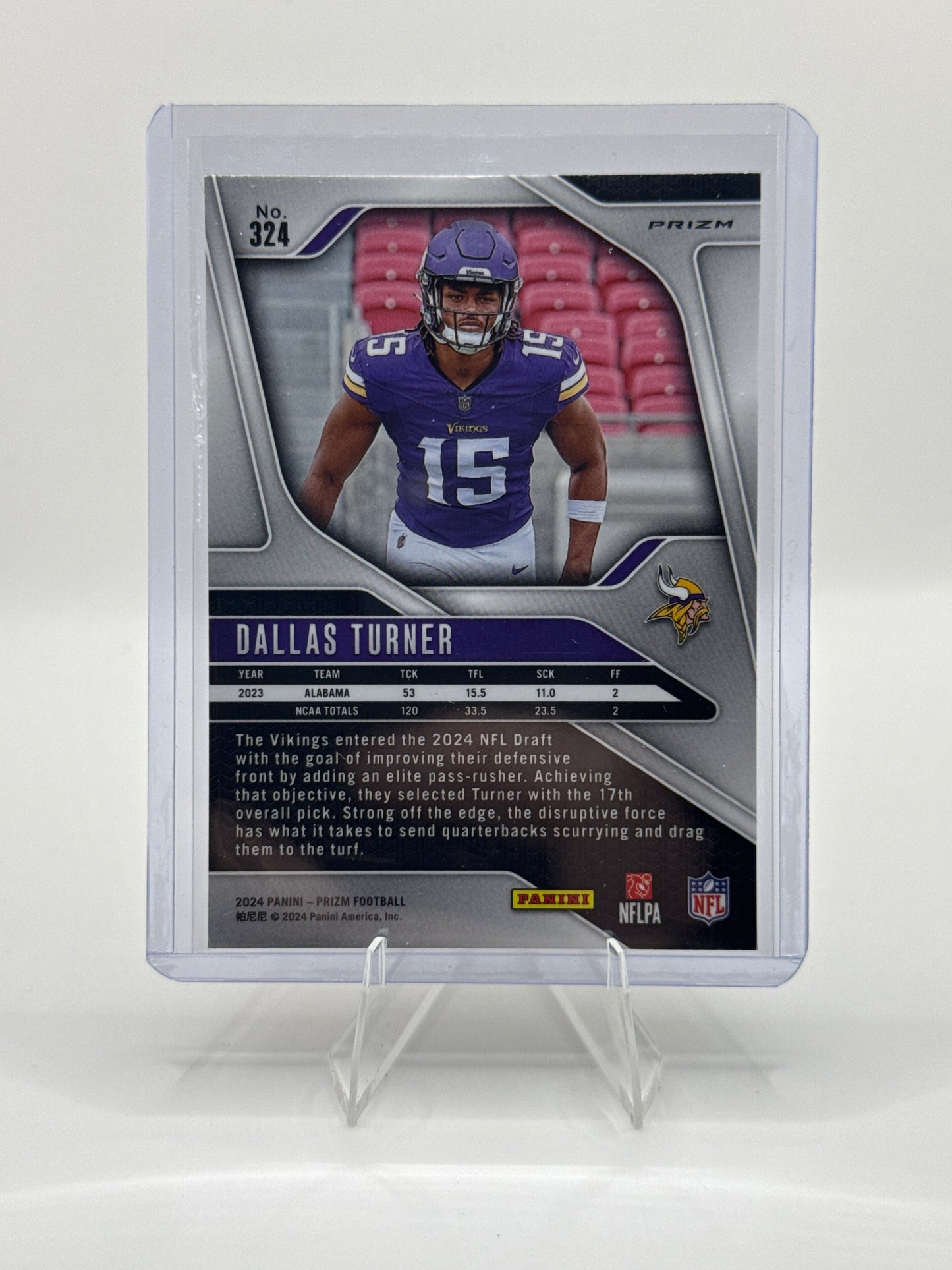 Dallas Turner (Rookie) #324 Orange Ice 2024 Panini - Prizm