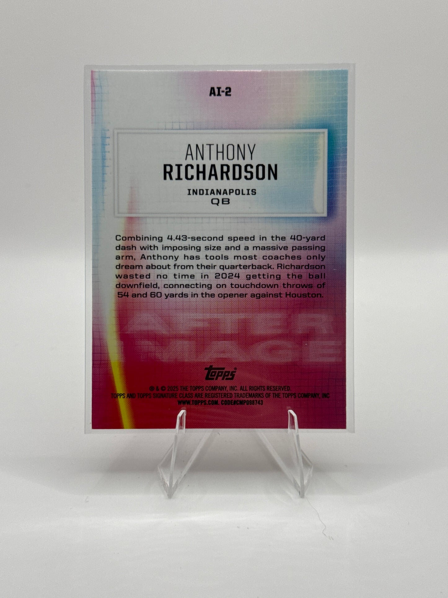 Anthony Richardson #AI-2 After Image 2025 Topps Signature Class
