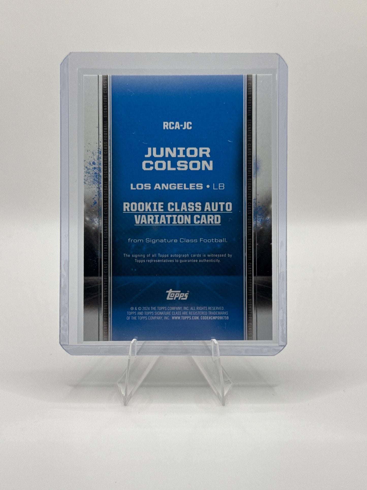 Junior Colson (Rookie) #RCA-JC Rookie Class Autograph