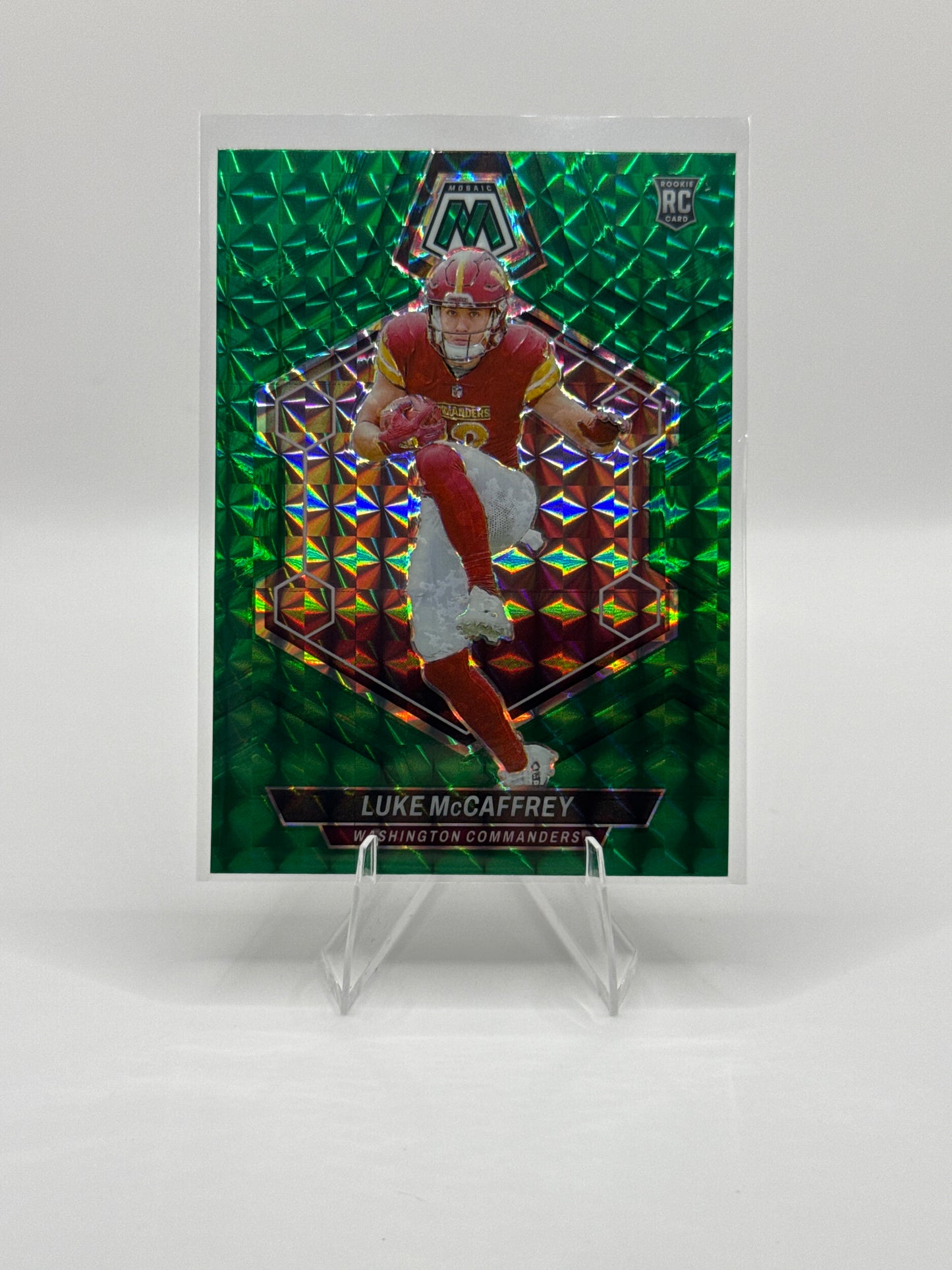 Luke McCaffrey (Rookie) #376 Green Mosaic