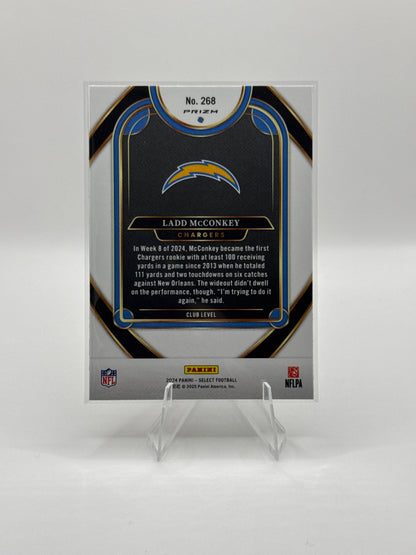 Ladd McConkey (Rookie) #268 Red Blue Prizm Shock Club Level