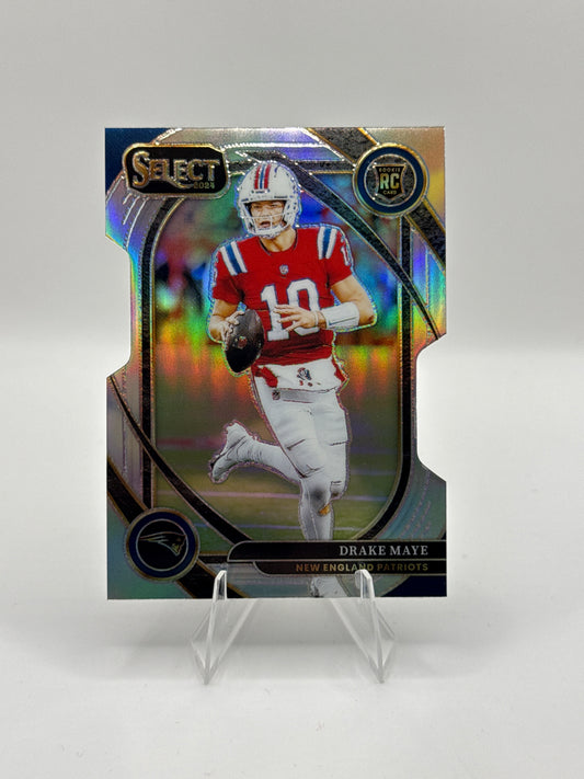 Drake Maye (Rookie) #218 Silver Prizm Die-Cut Club Level 2024 Panini - Select Football