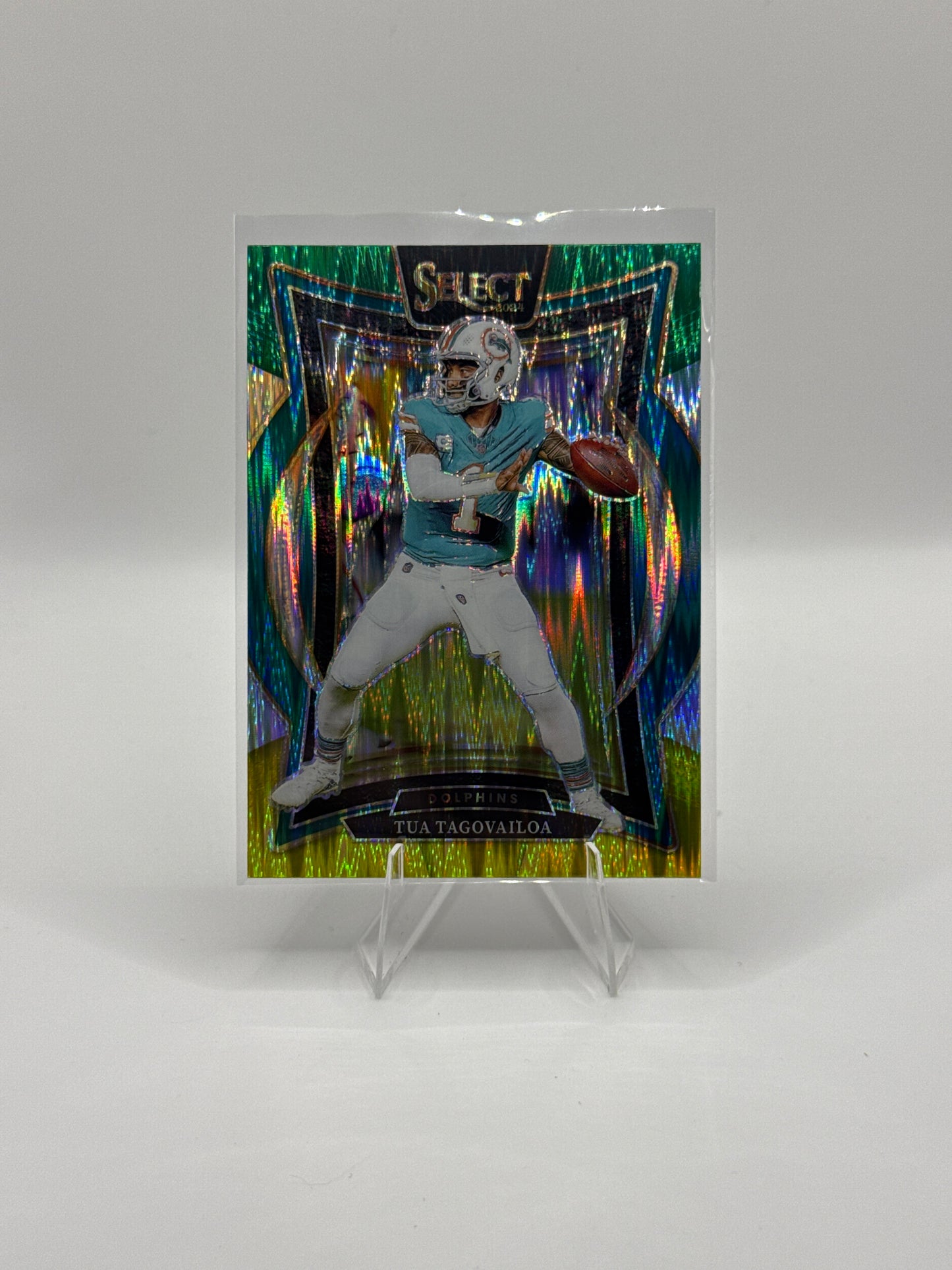 Tua Tagovailoa #99 Green Yellow Prizm Shock Concourse Level 2024 Panini - Select Football