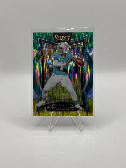 Tua Tagovailoa #99 Green Yellow Prizm Shock Concourse Level 2024 Panini - Select Football