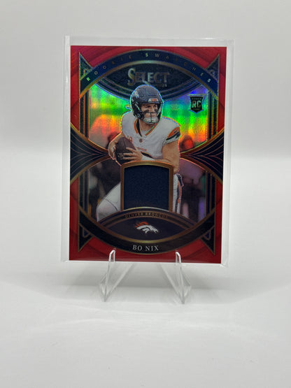 Bo Nix #RS-BNS Red Prizm Rookie Swatches