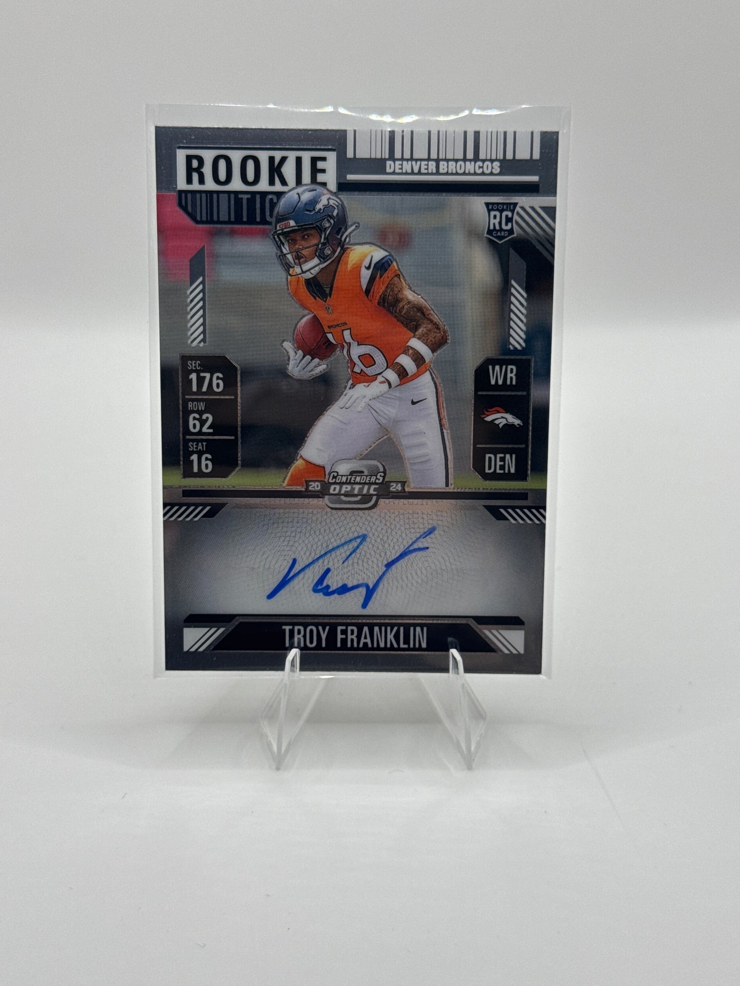 Troy Franklin #113 Rookie Ticket Autograph 2024 Panini - Contenders Optic Football