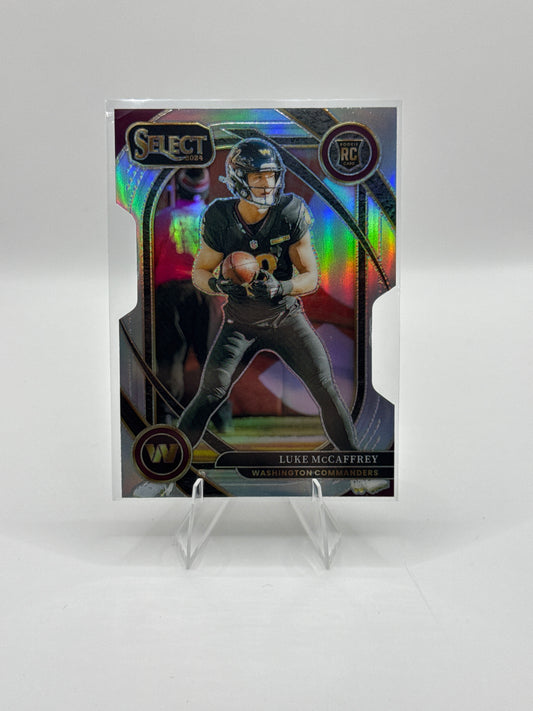 Luke McCaffrey (Rookie) #279 Silver Prizm Die-Cut Club Level