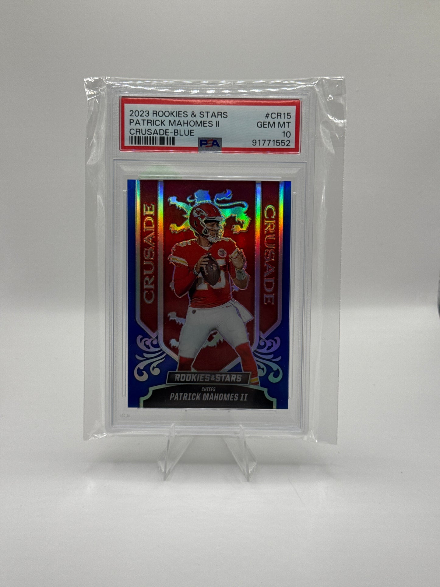 Patrick Mahomes #CR-15 Crusade - Blue 47/50 PSA Gem Mt 10!
