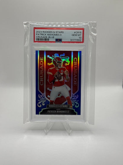 Patrick Mahomes #CR-15 Crusade - Blue 47/50 PSA Gem Mt 10!