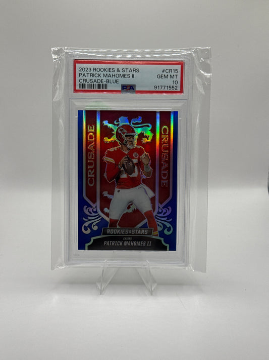 Patrick Mahomes #CR-15 Crusade - Blue 47/50 PSA Gem Mt 10!