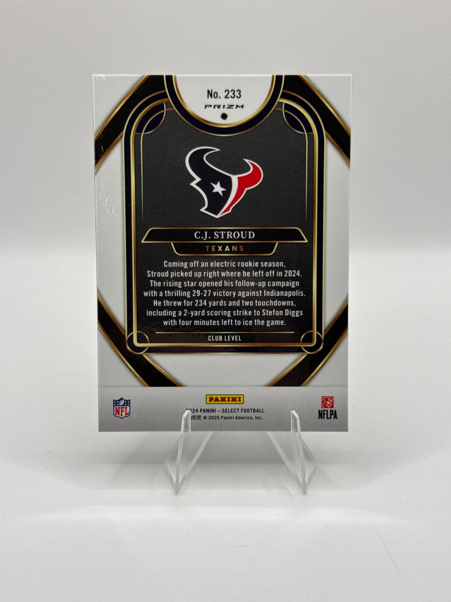 C.J. Stroud #233 Red Black Prizm Shock Club Level - Color Match!