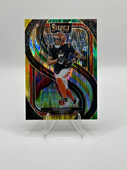 Tee Higgins #193 Green Yellow Prizm Shock Premier Level