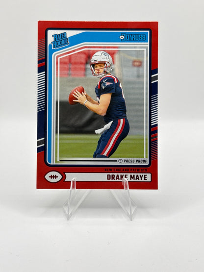 Drake Maye Rated Rookie #379 Red Press Proof *Top Left Corner Bent*