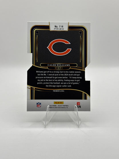 Caleb Williams (Rookie) #114 Silver Prizm Die-Cut Premier Level 2024 Panini - Select Football