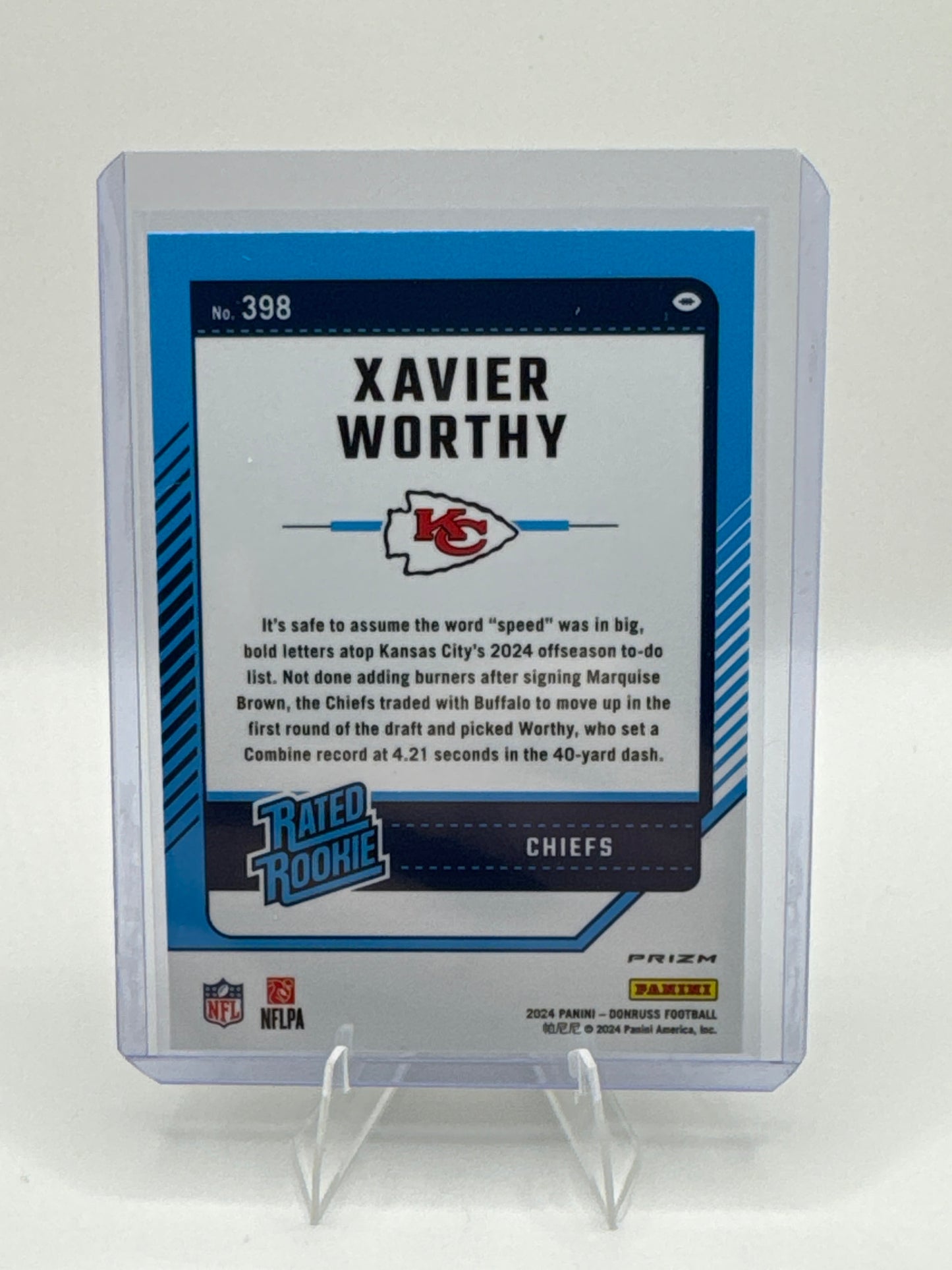 Xavier Worthy Rated Rookie #398 Red Green Holo