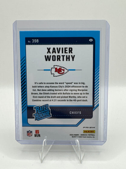 Xavier Worthy Rated Rookie #398 Red Green Holo