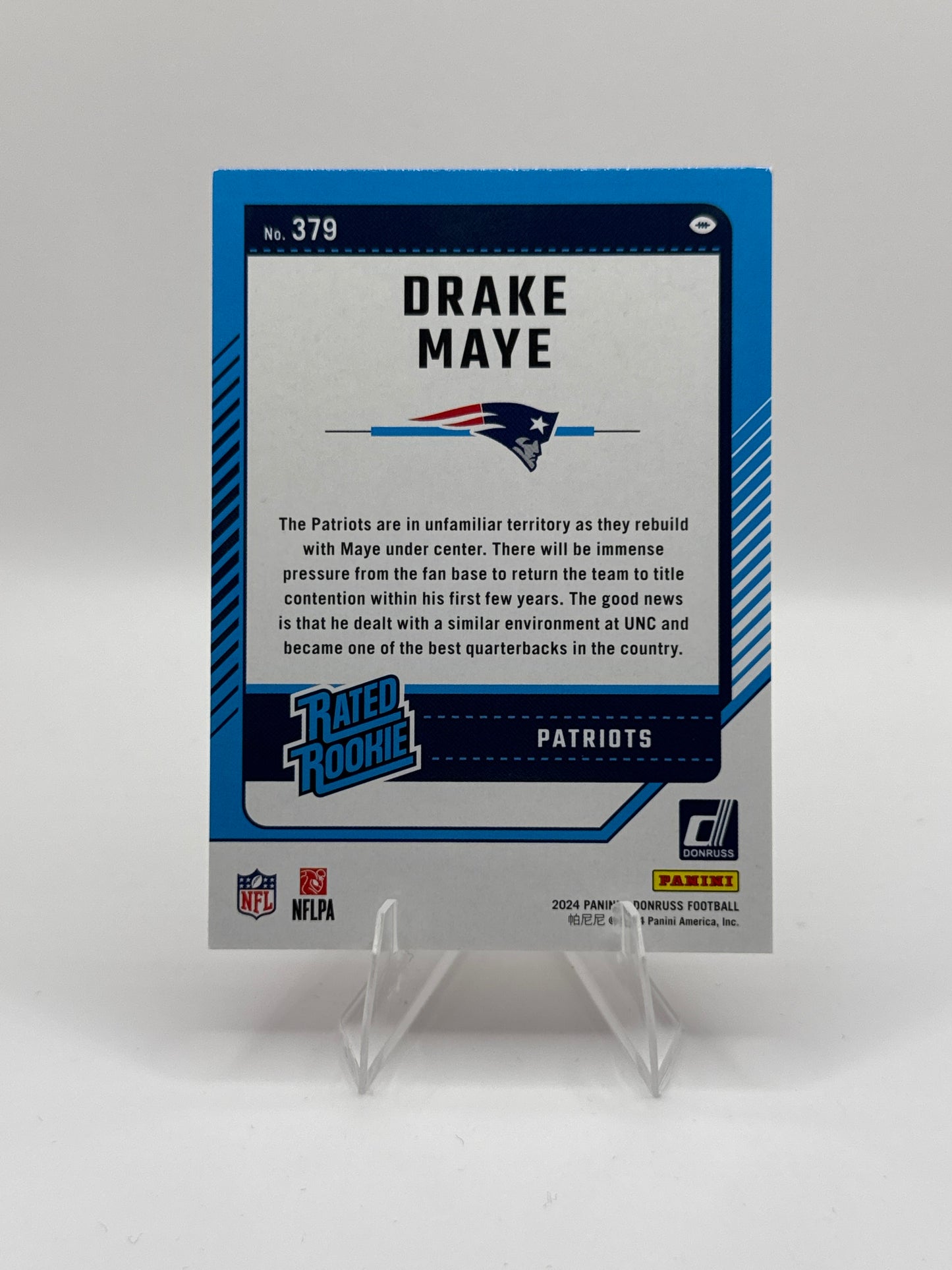 Drake Maye Rated Rookie #379 Red Press Proof *Top Left Corner Bent*