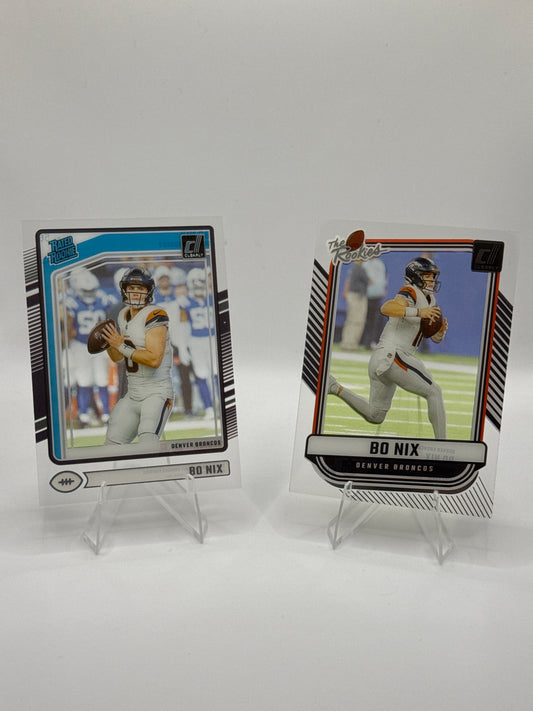 Bo Nix Rated Rookie Clearly Donruss #56 and #4