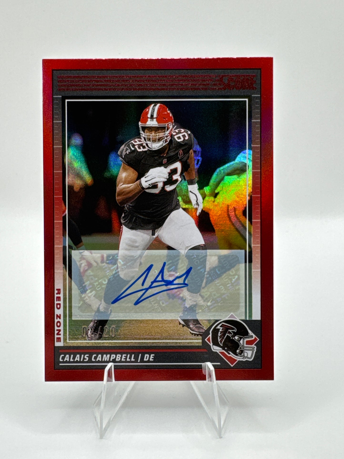 Calais Campbell #12 Red Autograph /20 Color Match!