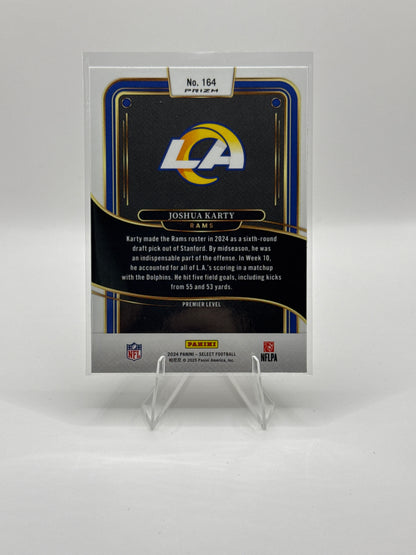Joshua Karty (Rookie) #164 Green Red Prizm Shock Premier Level 2024 Panini - Select Football