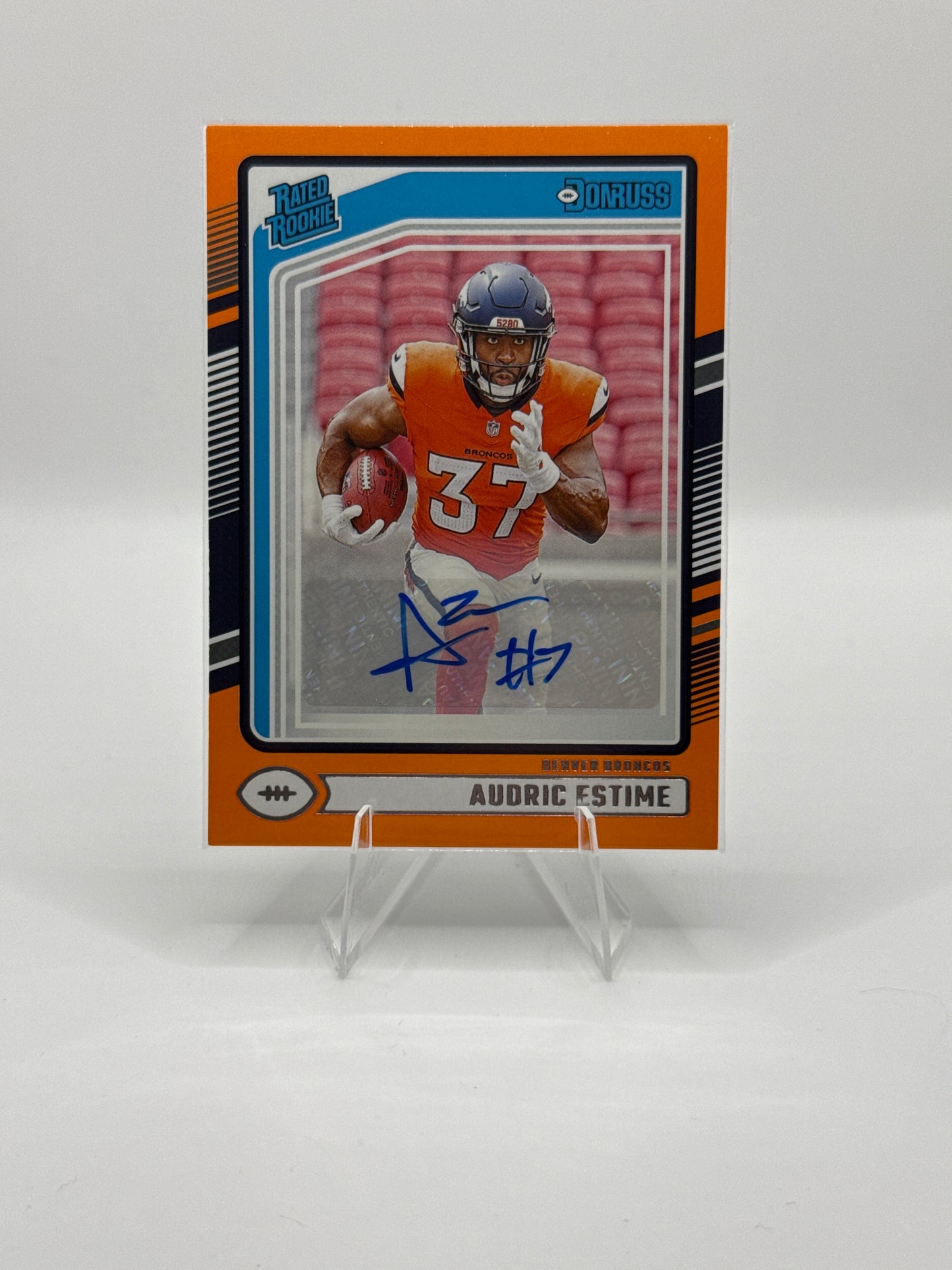 Audric Estime Rated Rookie #335 Orange Autograph (Color Match)