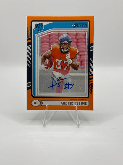 Audric Estime Rated Rookie #335 Orange Autograph (Color Match)