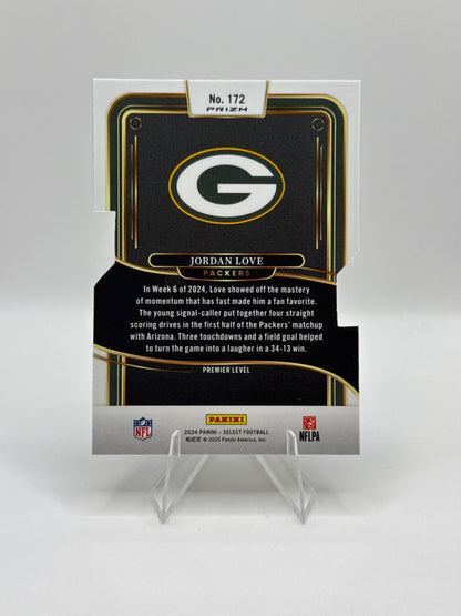 Jordan Love #172 Silver Prizm Die-Cut Premier Level