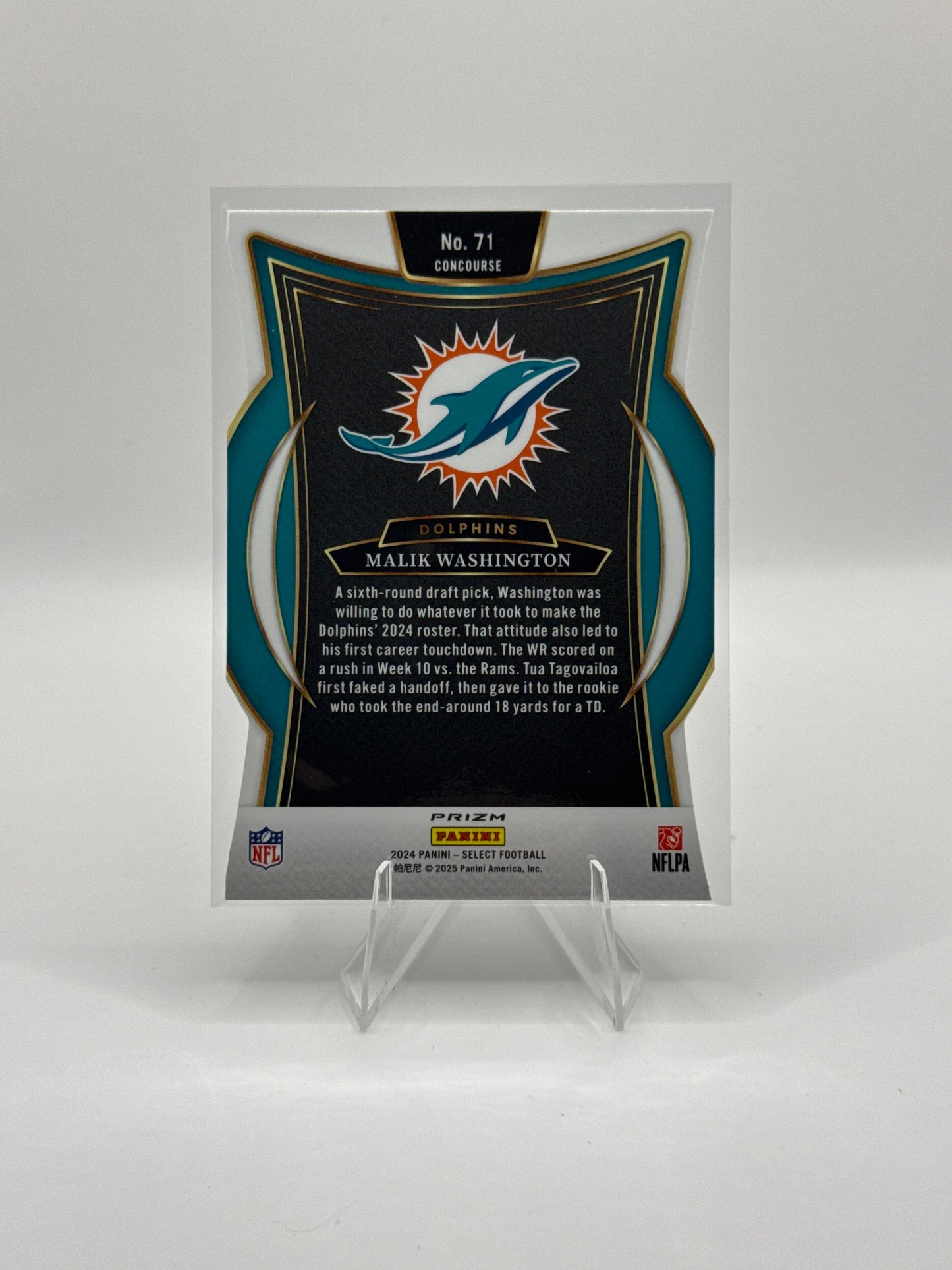 Malik Washington (Rookie) #71 Silver Prizm Die-Cut Concourse Level 2024 Panini - Select Football