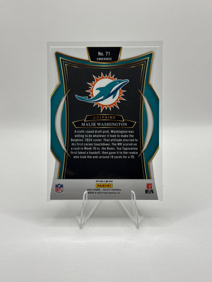 Malik Washington (Rookie) #71 Silver Prizm Die-Cut Concourse Level 2024 Panini - Select Football