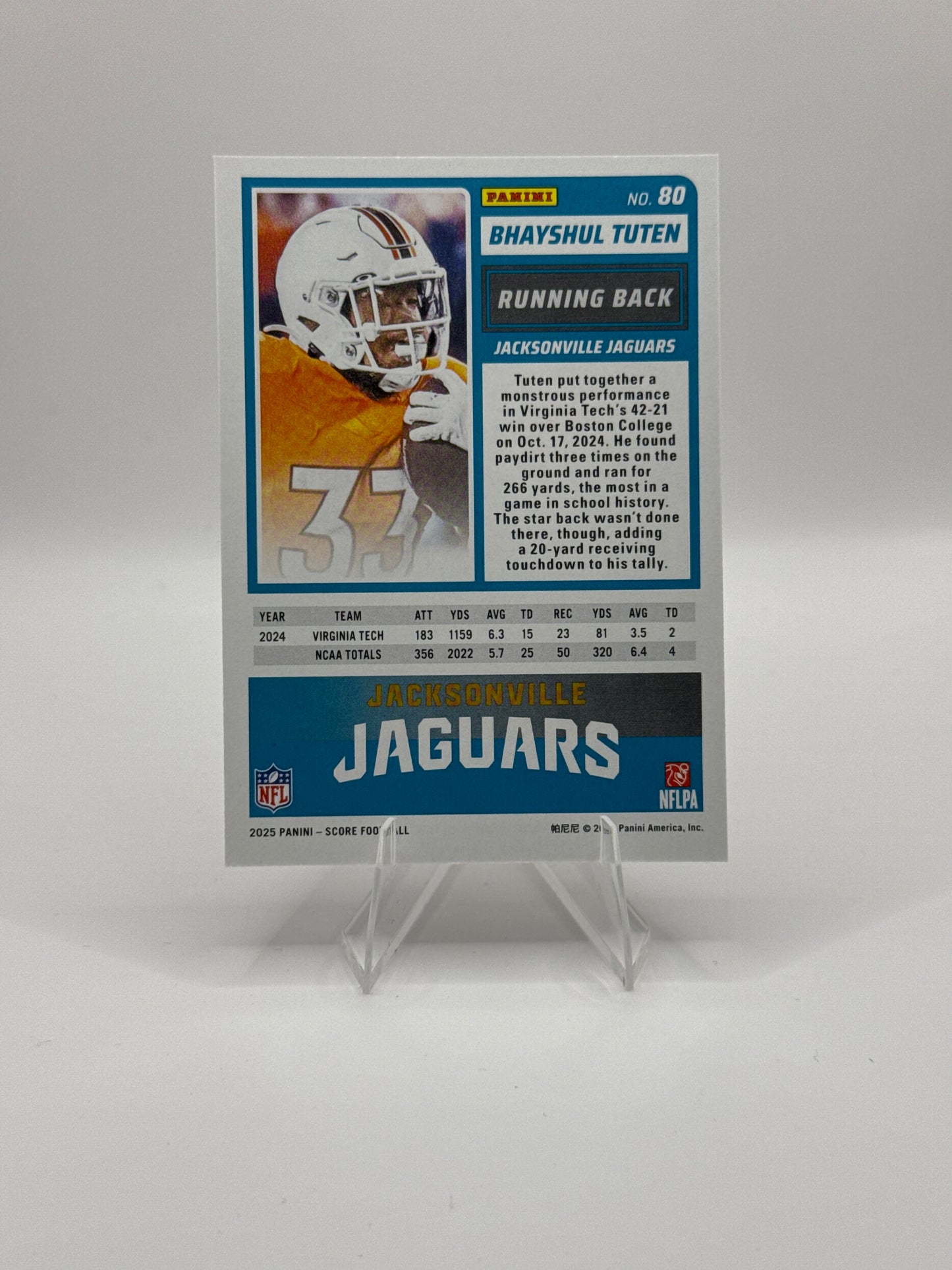 Bhayshul Tuten (Rookie) #80 2025 Score - Football